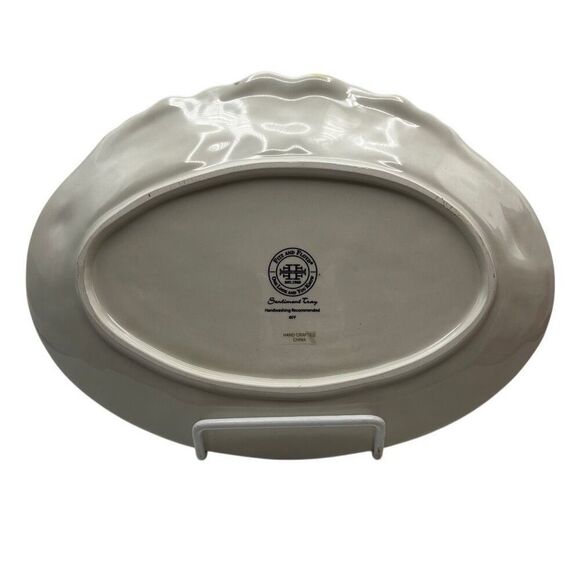 Fitz and Floyd Snack Plate Platter Sentiment Tray Christmas Home Warms The Heart - Picture 3 of 5